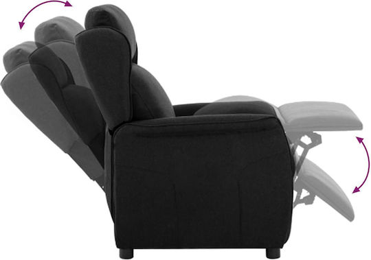 Relaxsessel Black Velvet-Black Metal 66.5x94x101.5cm