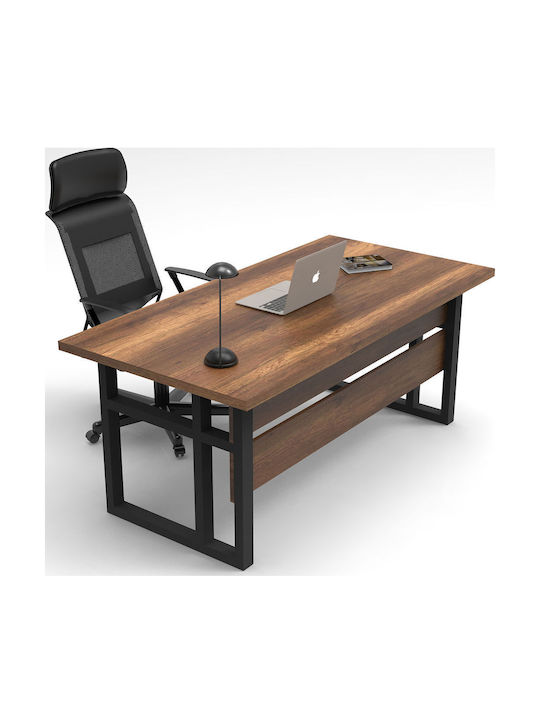 Γραφείο Mn01ba 956lcs1104 Ξύλινο Walnut-black 180x90x73εκ.