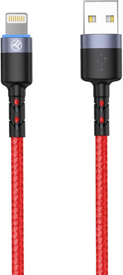 Tellur Lightning Cable Led 3a Nylon 1.2m Red