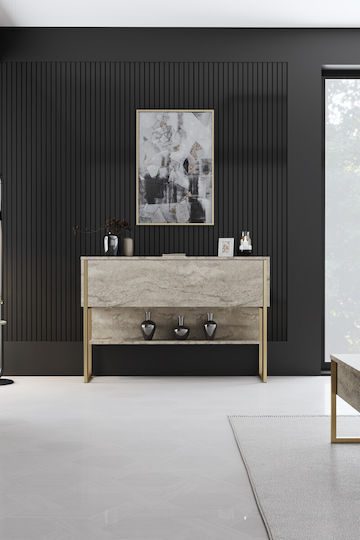 Μπουφές Luxe Travertine - Gold 120x30x80cm