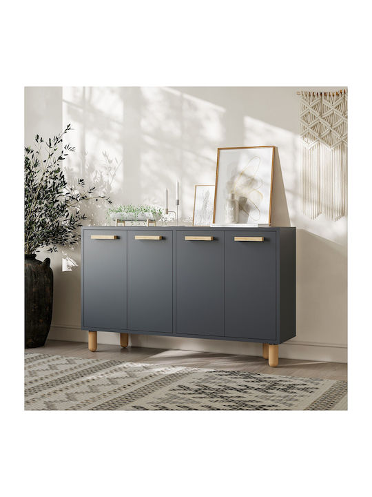 Sideboard Venedik Wooden Anthracite-oak 120x29.6x73.6cm