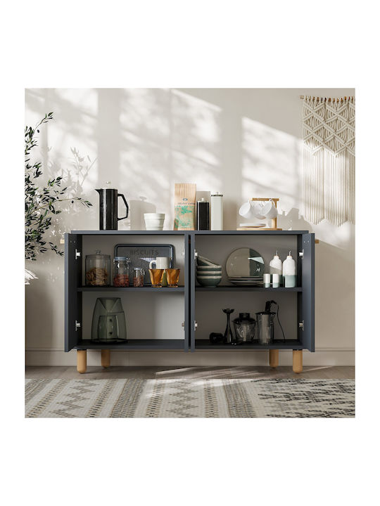 Sideboard Venedik Wooden Anthracite-oak 120x29.6x73.6cm