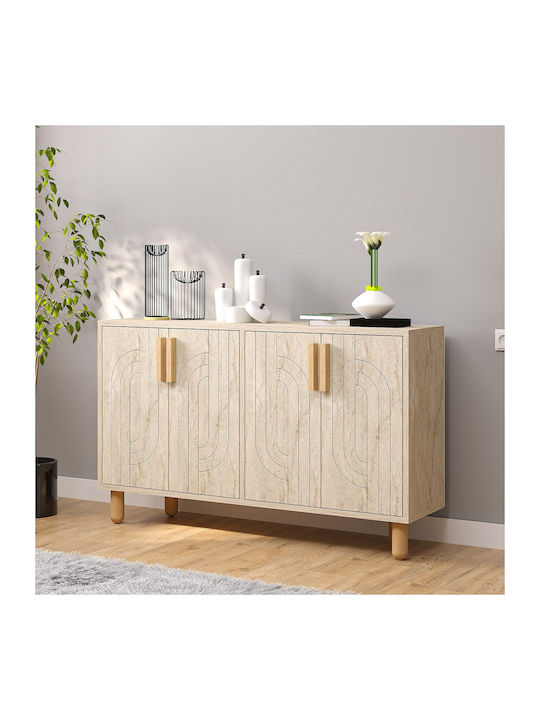 Bufet Rodney Travertine Beige-oak 120x29.6x73.6cm