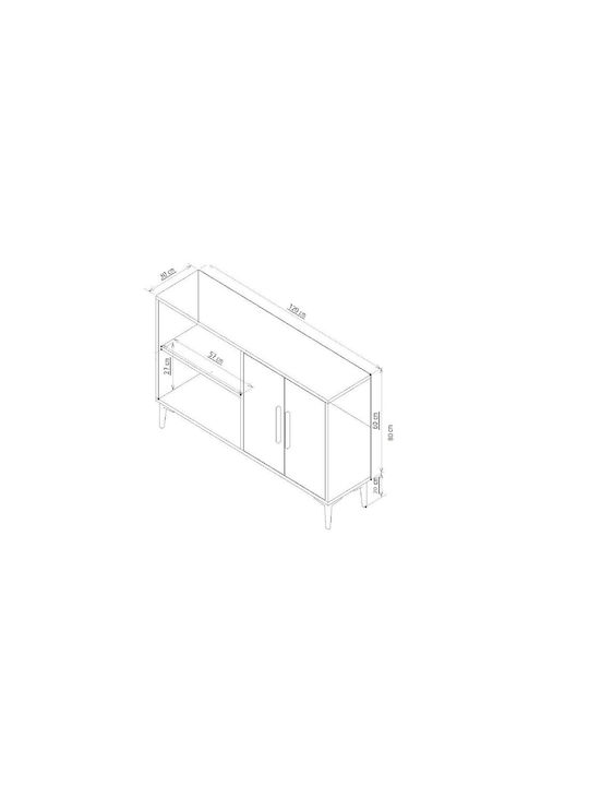 Sideboard Hartin Wooden Oak 120x30x80cm