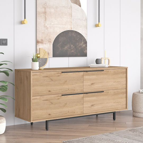 Μπουφές από Ξύλο & Μέταλλο Walnut 160x44.5x74.3cm