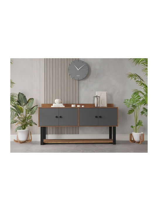 Μπουφές από Ξύλο & Μέταλλο Anthracite-walnut 180x85x93.2cm