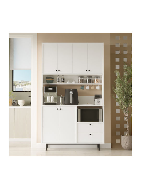 Μπουφές White White 120x35.5x205cm