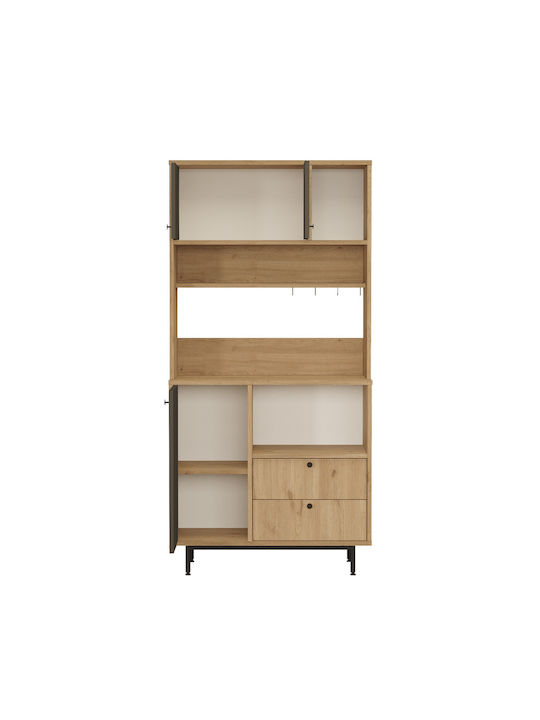 Sideboard made of Wood & Metal Oak-anthracite 88x35.5x180cm