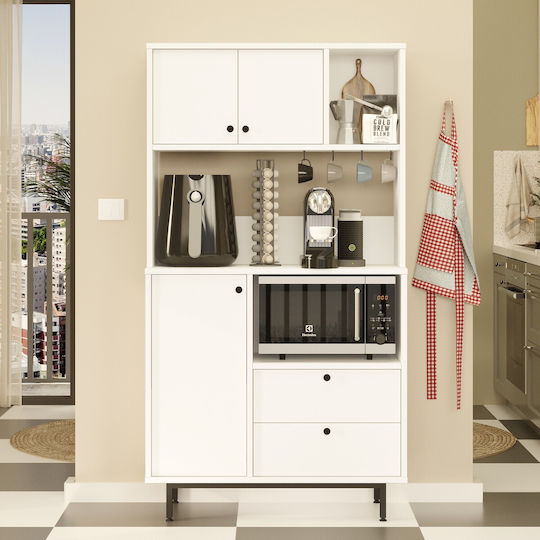 Μπουφές White από Ξύλο & Μέταλλο White 88x35.5x161.2cm