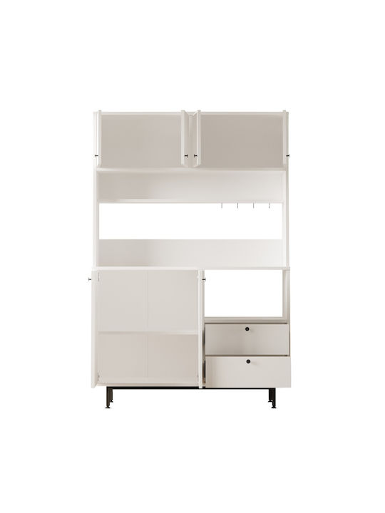 Μπουφές White από Ξύλο & Μέταλλο White 120x35.5x180cm