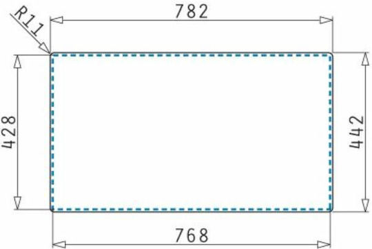 Pyramis Astris 1B Ισόπεδος Inox Brushed Μ74xΠ40cm Ασημί