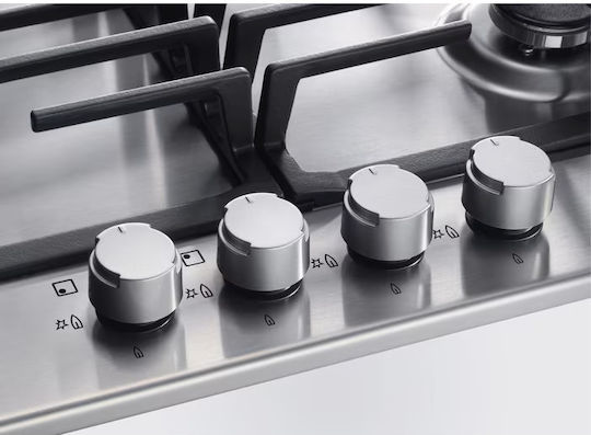 Electrolux Domino Εστία Υγραερίου Αυτόνομη Inox 29x51εκ. Ασημί