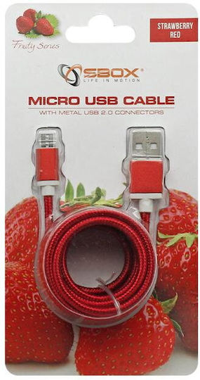 Sbox Braided USB 2.0 spre micro USB Cablu Roșu 1.5m (USB-10315R) 1buc