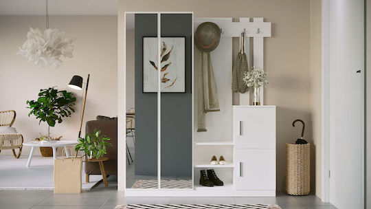 Eingangsmöbel mit Schuhschrank White 147.2x37.5x179.7cm