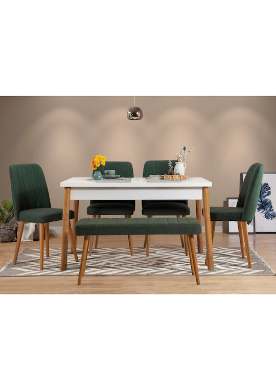 Costa Τραπέζι Τραπεζαρίας Ξύλινο Pine-white 120x75x77εκ.