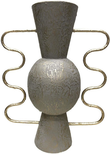 Zen Collection Metallic Green Vase Gold Handles 39x20x50.5cm 51553