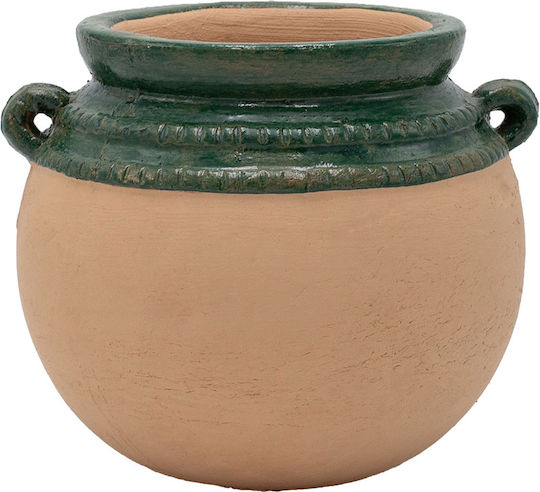 Eurolamp Ceramic Vase Green Φ23.5xH25.5cm