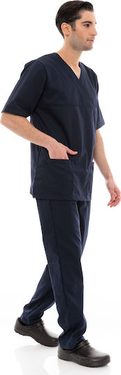 IdealPress Scrub Unisex Hose & Bluse Set Marineblau