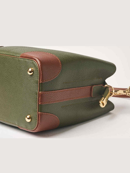 Leder Damentasche Schultertasche Grün