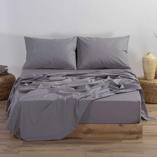 Nef-Nef Homeware Basic Σετ Μαξιλαροθήκες με Φάσα 726 Light Grey 52x72εκ.