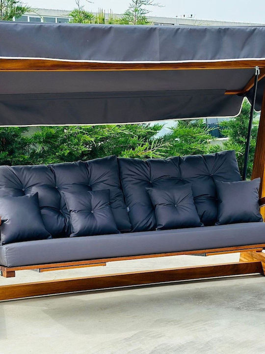 Luna Deluxe Wooden Swing Black L270xW139xH195cm