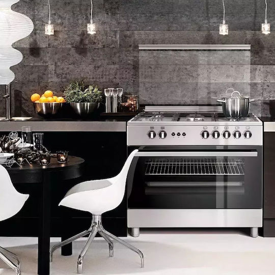 Ferre F9S50G2-X Κουζίνα Υγραερίου 96lt με Εστίες Υγραερίου Π90εκ. Inox