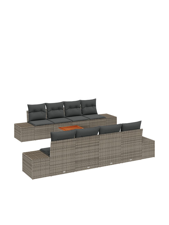Zweisitziges Sofa Außenbereich Rattan mit Kissen 55x55x37cm