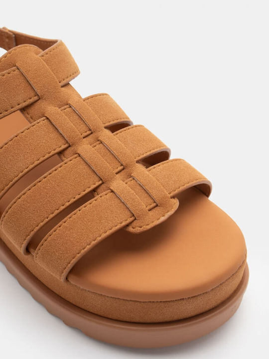 Women's Flat Sandals Flatforms in Brown Color