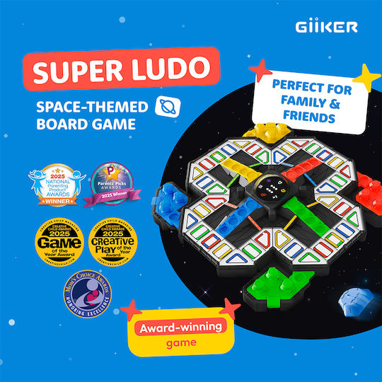Board Game Super Ludo for 2-4 Players 6+ Years Old Giiker