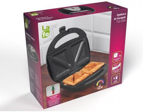 Lafe Tsz-008 Sandwichmaker für for 2 Sandwiches Sandwiches 750W Schwarz
