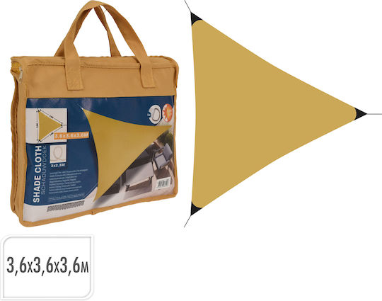 Τρίγωνο Πανί Σκίασης Κίτρινο 3.6x3.6x2.3m 170gr/m²