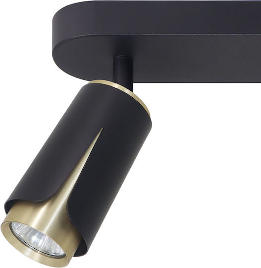 Eko Light Τριπλό Σποτ με Ντουί GU10 σε Μαύρο Χρώμα