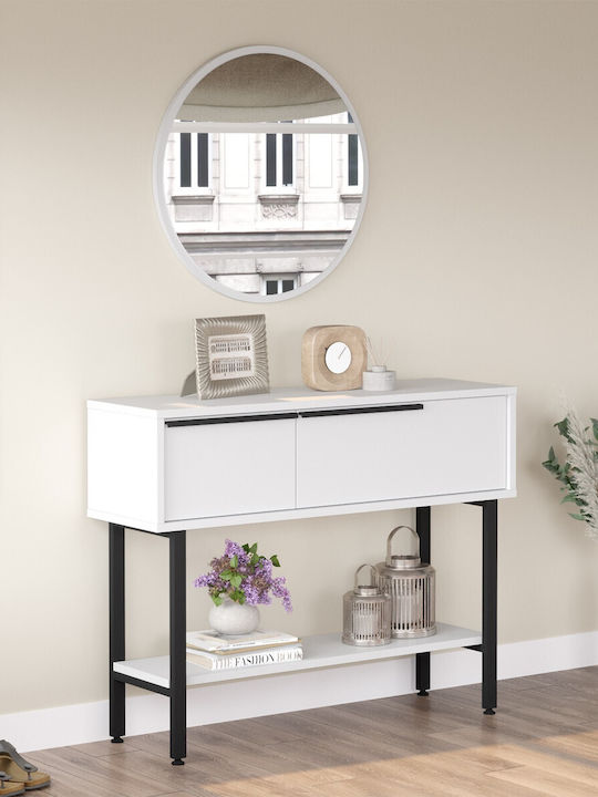 Konsolemit Spiegel White-Black L100xB29.5xH76cm