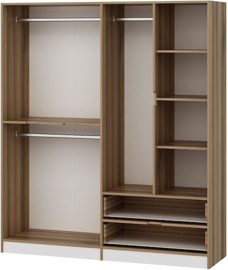 Sechs Türen Kleiderschrank Elina Oak-white 185x52x208cm