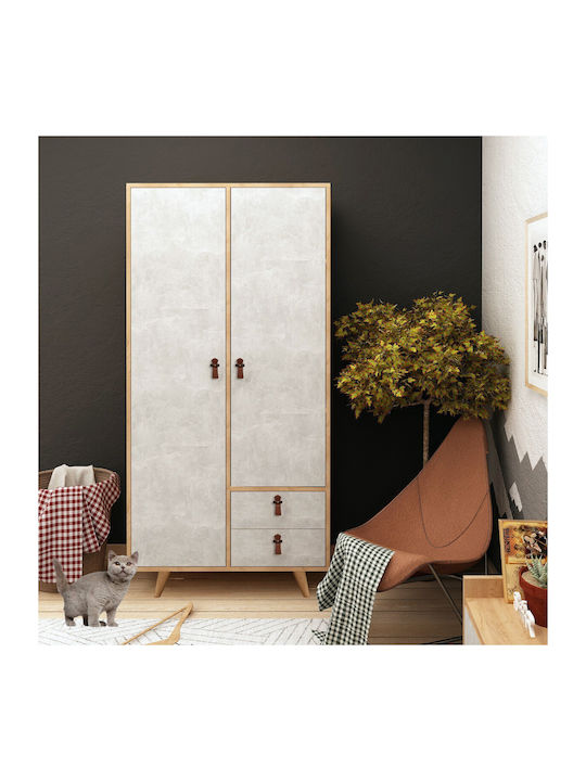 Doppeltür Kleiderschrank Suwon Oak-grey 100x52x190cm