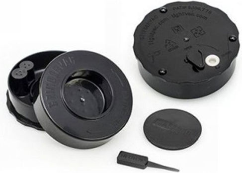 Grindervac Τρίφτης Πλαστικός 74mm All Black Κατοχυρωμένο Δίπλωμα Ευρεσιτεχνίας