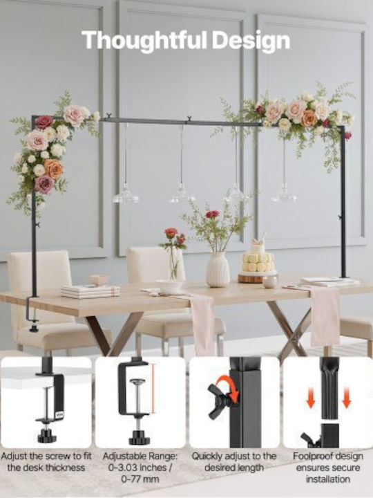 Vevor 2pcs Over Table Rod Stand Arch Frame 28-98 In L Adjustable Clamp Décor