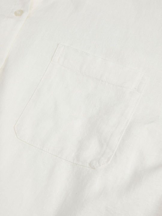 Μακρυμάνικο Γυναικείο Λινό Πουκάμισο Off White