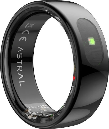 Forever Astral SR-100 Smart Ring 20.8mm Waterproof with Heart Rate Monitor Black