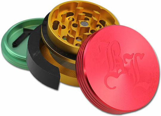 Black Leaf Grinder Τρίφτης «dooor» Rasta 64mm-3 Parts
