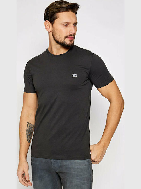 Patch Logo T-shirt Washed Black, Γκρι Ανθρακι