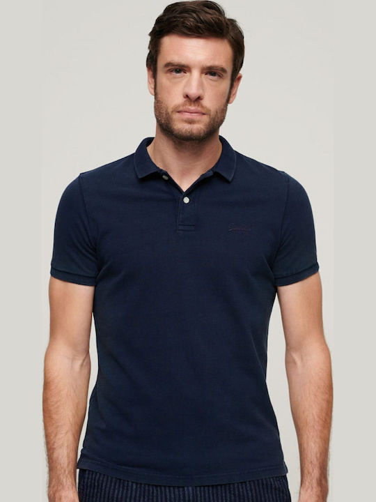 Destroy Polo Short Sleeve T-shirt Navy Blue