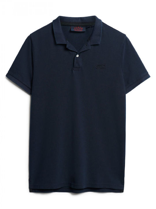 Destroy Polo Short Sleeve T-shirt Navy Blue
