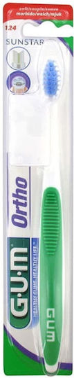 GUM 124 Ortho Toothbrush Red