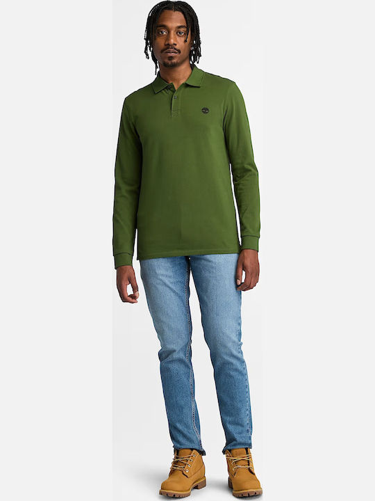 Polo Long Sleeve Blouse Dark Green