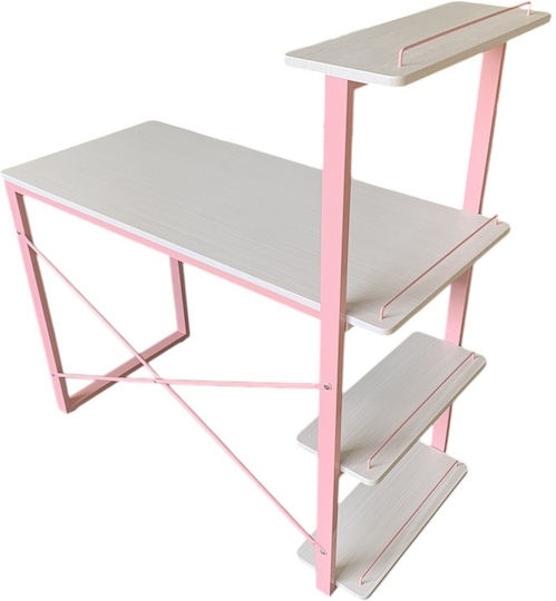 Dynamic Birou pentru copii cu Bibliotecă din Melamină Roz 110x55x116cm