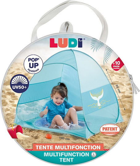 Ludi Glymnis Παιδική Τέντα Παραλίας με Πισίνα Pop Up Παιδική Μπλε