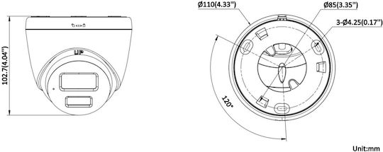 Hikvision DS-2CD1347G2H-LIUF/SL IP Surveillance Camera Full HD+ 4MP Waterproof with Two-Way Communication and Lens 2.8mm