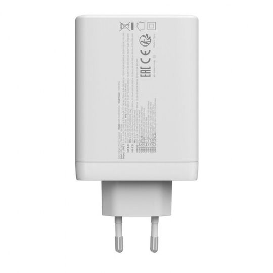 Canyon Φορτιστής Χωρίς Καλώδιο GaN με Θύρα USB-A και 3 Θύρες USB-C 140W Power Delivery Λευκός (CNS-CUW140ACC)