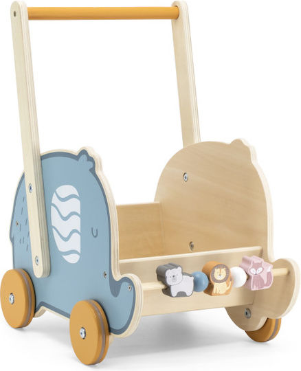 Viga Toys Elephant Baby Push Walker for 12+ Months Light Blue